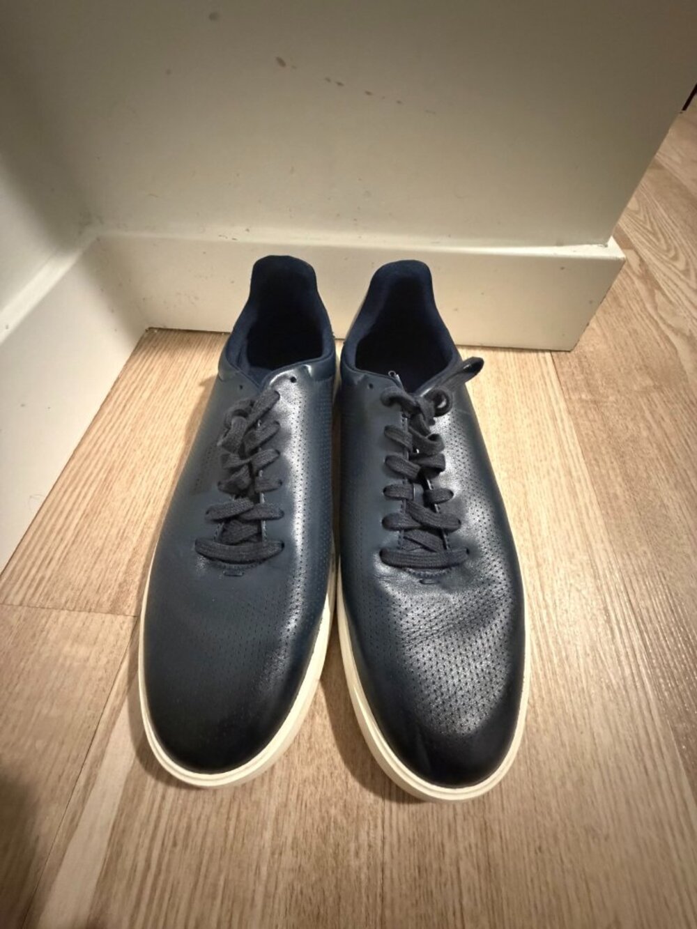 Cole Haan GrandPro Tennis Sneakers Mens Navy Blazer Blue Leather Perforated Lace